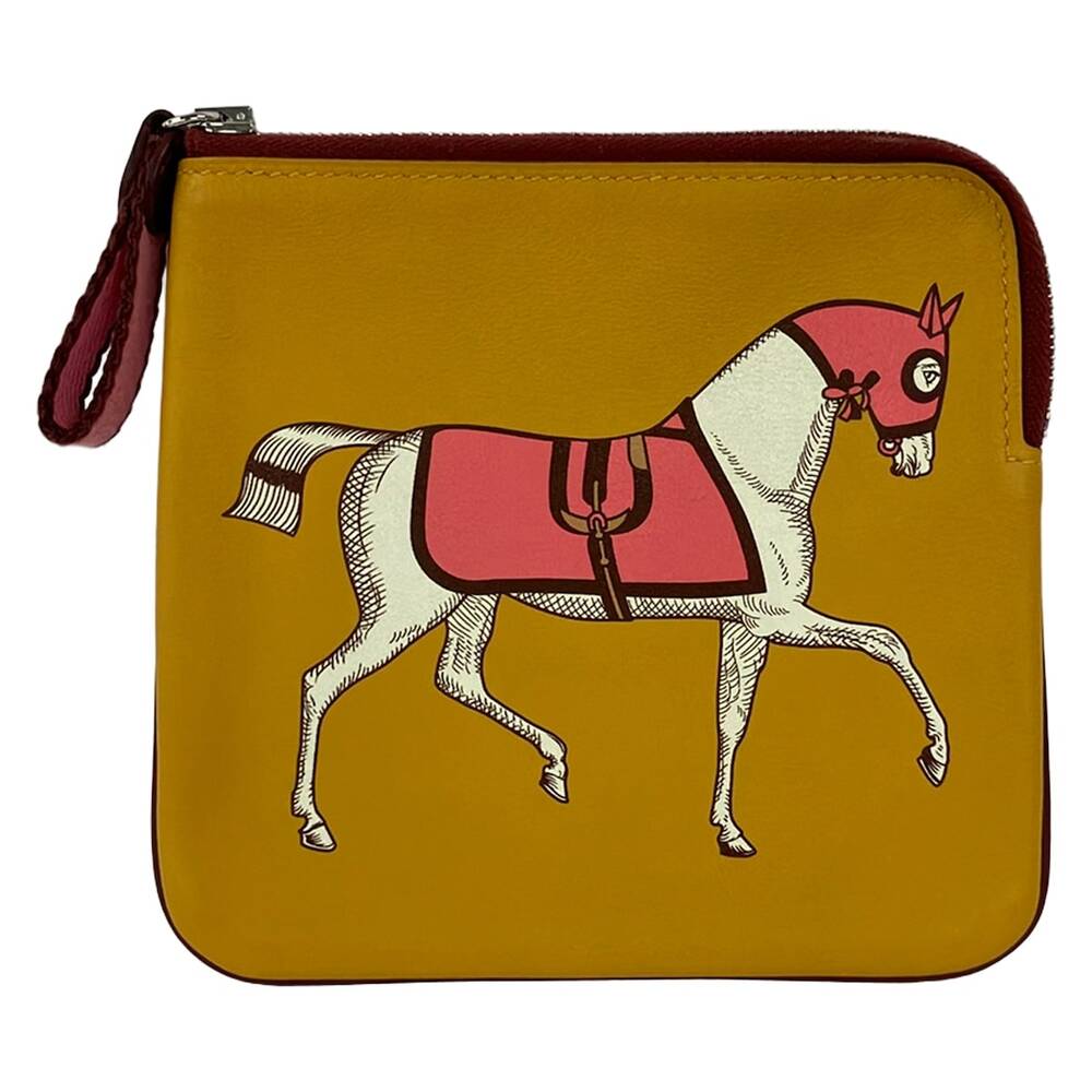 Hermès Pouch Dark yellow Pink Multi